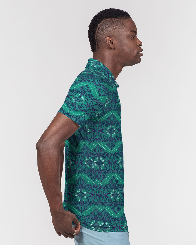 Men's Polo Shirt- Gravity Teal-Pat Sutton Designs