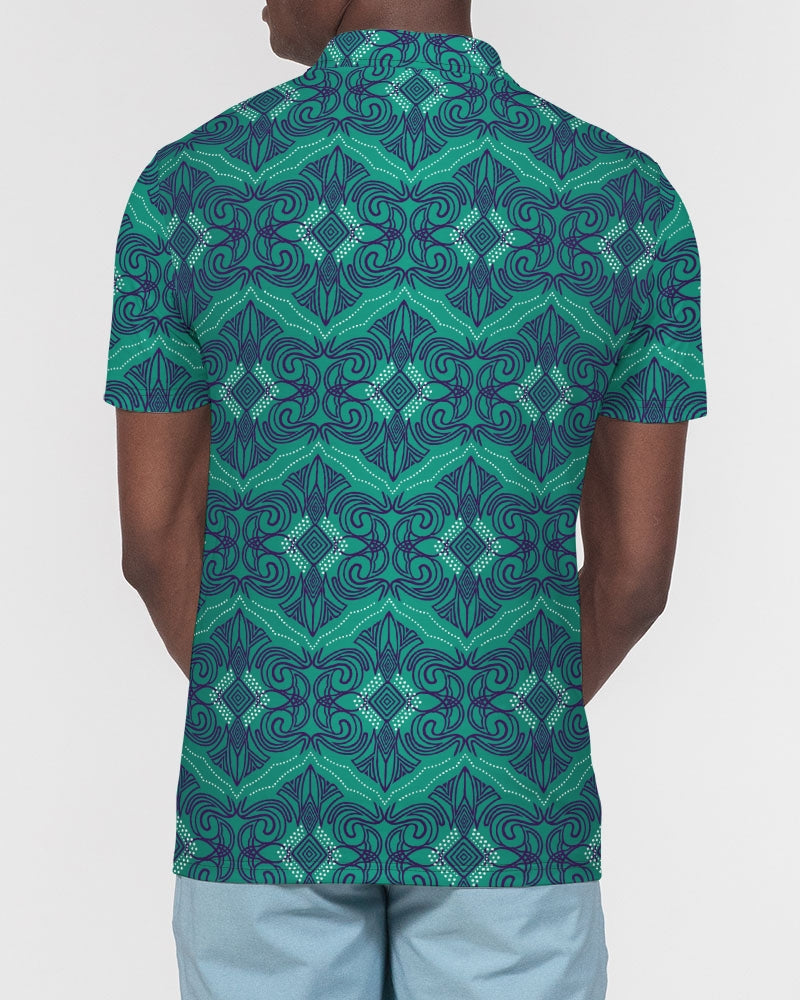Men's Polo Shirt- Gravity Teal-Pat Sutton Designs