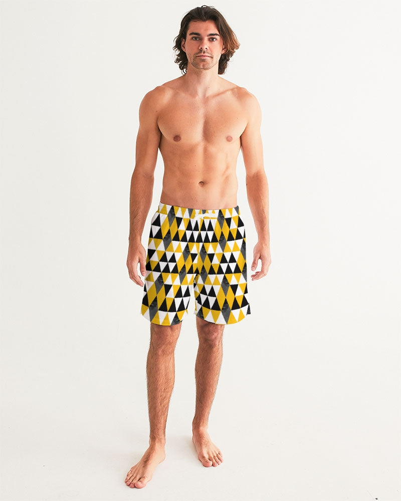 Men's Board Shorts- Lemon Pop-Pat Sutton Designs