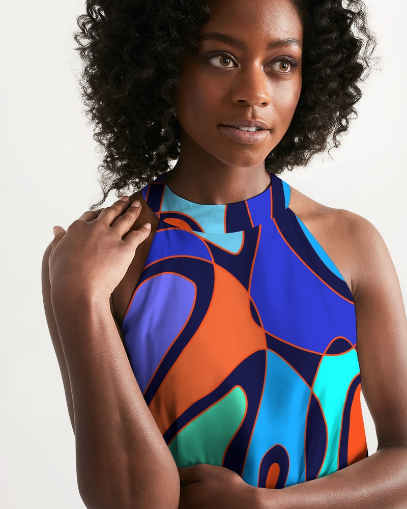 Halter Dress- Blue Desire Too-Pat Sutton Designs