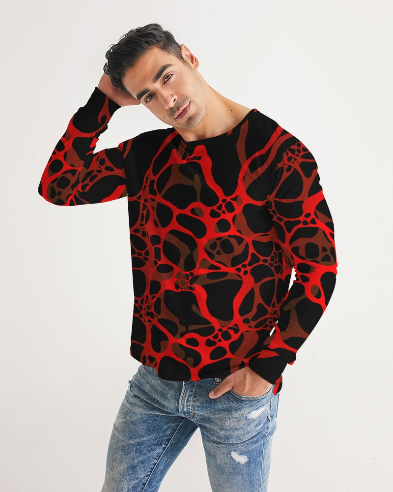 Men's Long Sleeve Tee- Flaming Red-Pat Sutton Designs