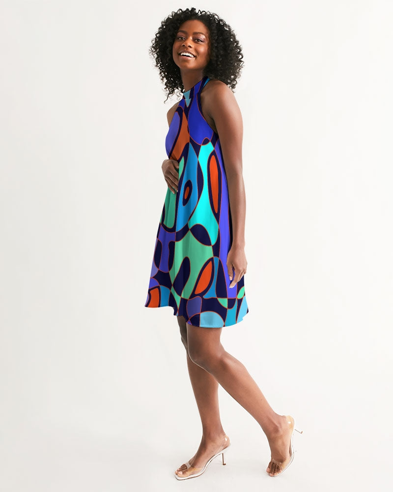 Halter Dress- Blue Desire Too-Pat Sutton Designs