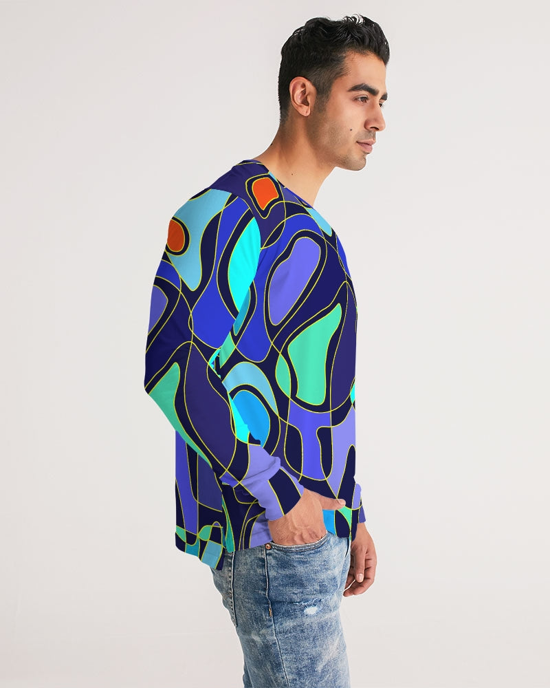 Men's Long Sleeve Tee- Blue Desire-Pat Sutton Designs