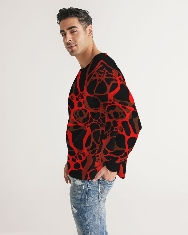 Men's Long Sleeve Tee- Flaming Red-Pat Sutton Designs