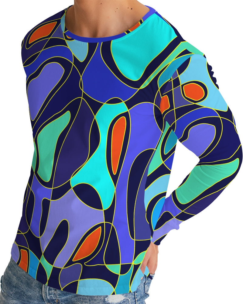 Men's Long Sleeve Tee- Blue Desire-Pat Sutton Designs
