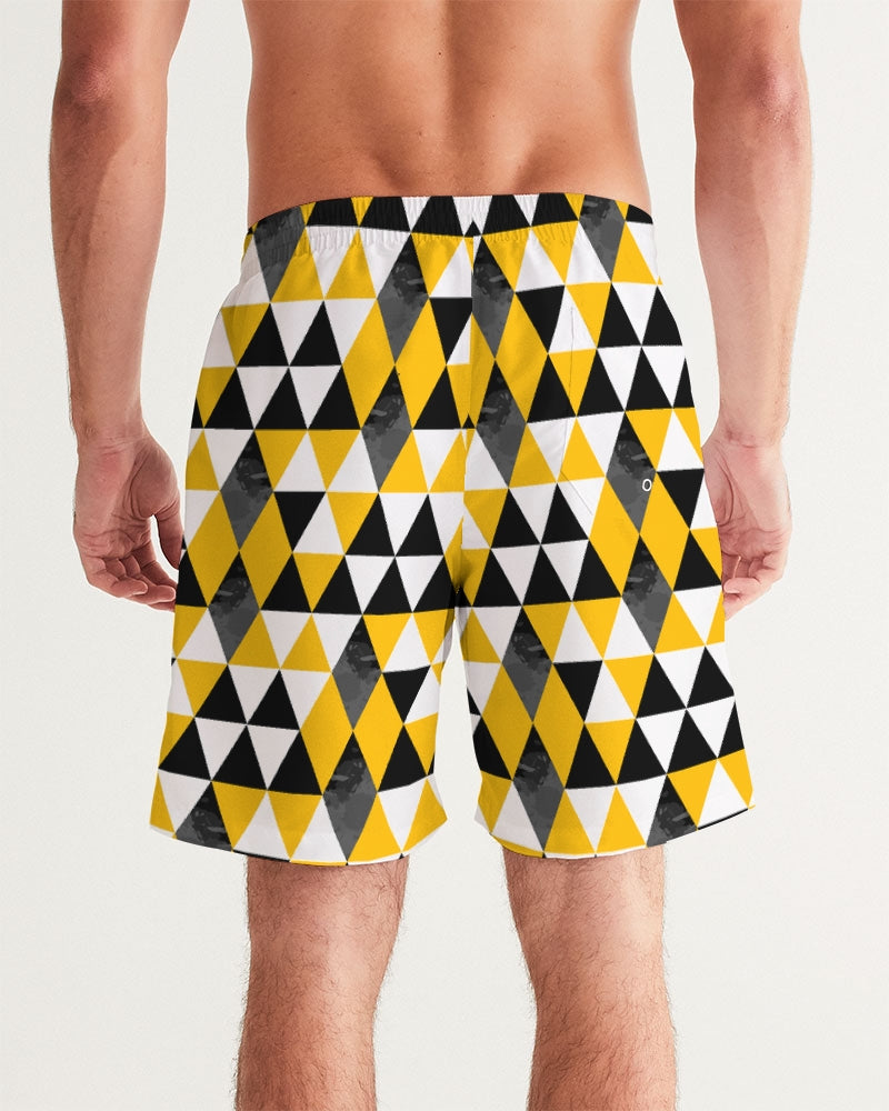 Men's Board Shorts- Lemon Pop-Pat Sutton Designs