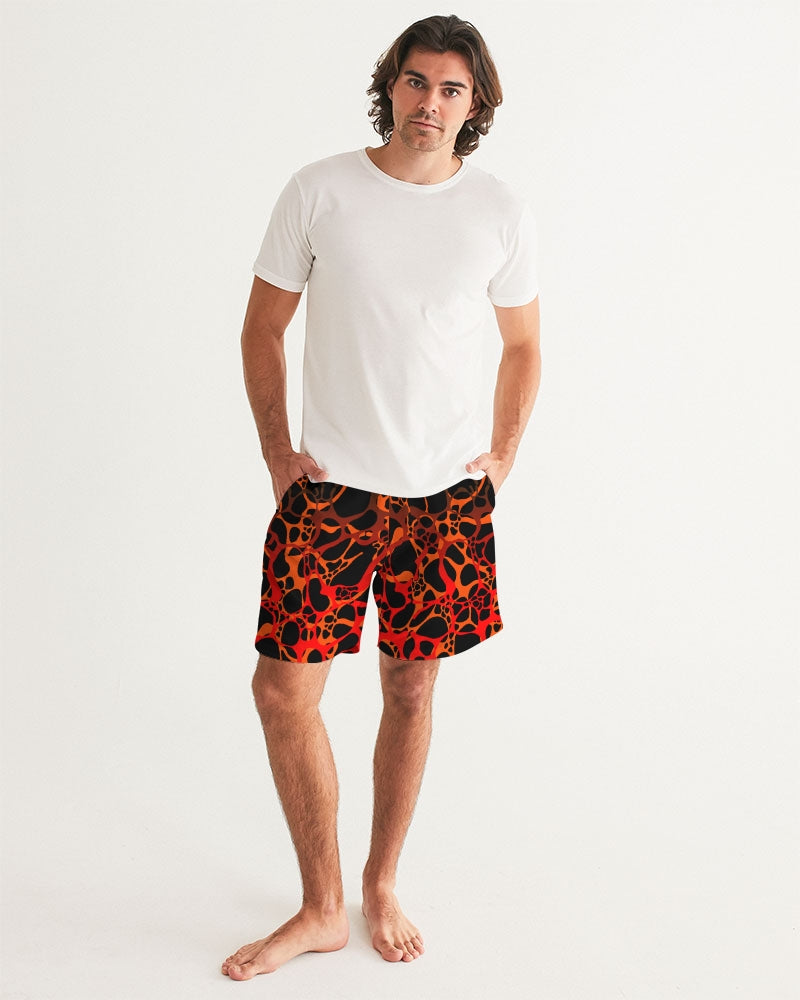 Men's Board Shorts-Red Hot-Pat Sutton Designs