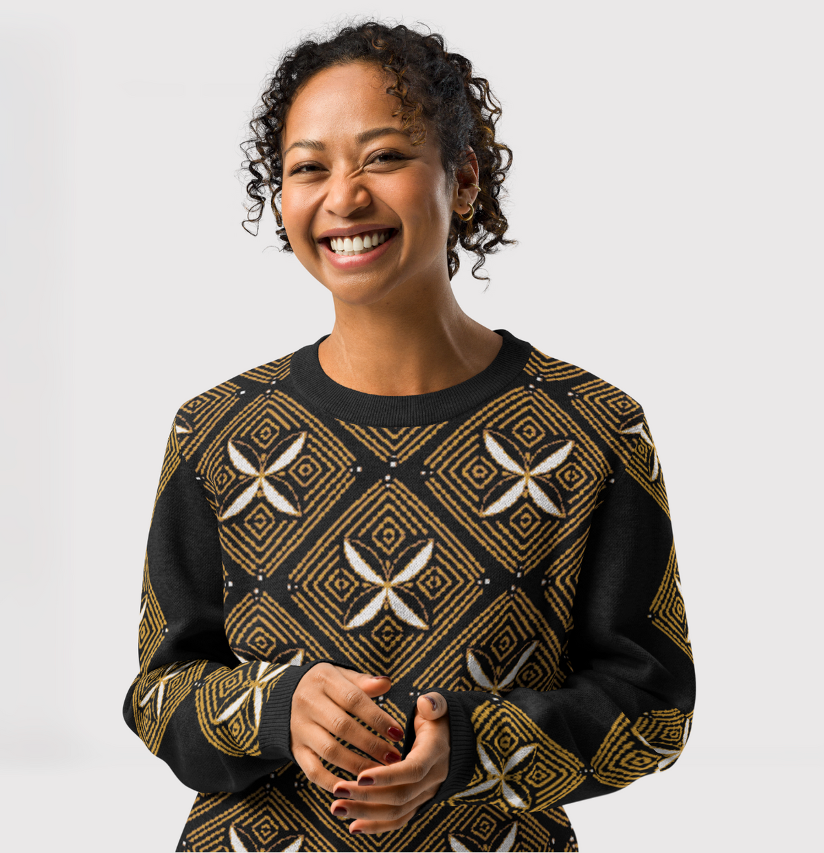 Knitted sweater- Diamonds-Pat Sutton Designs
