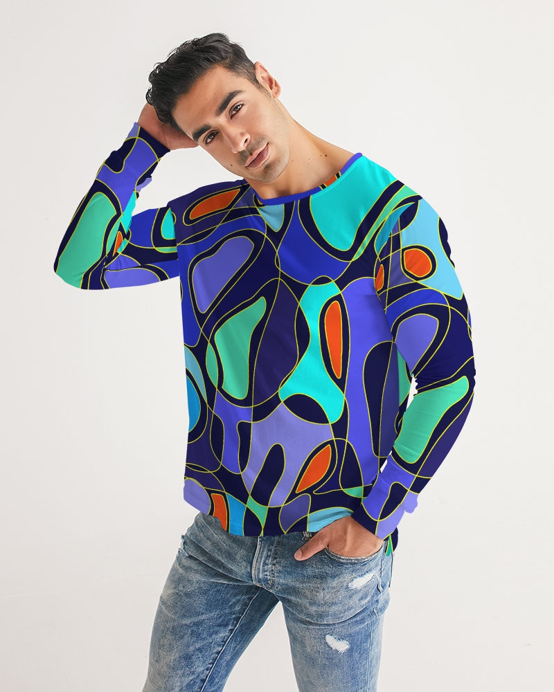 Men's Long Sleeve Tee- Blue Desire-Pat Sutton Designs