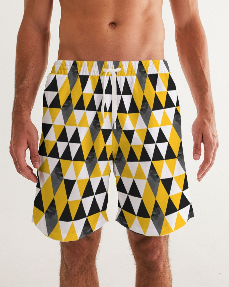 Men's Board Shorts- Lemon Pop-Pat Sutton Designs