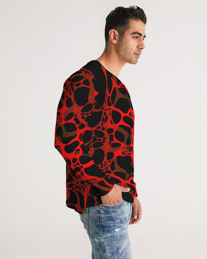 Men's Long Sleeve Tee- Flaming Red-Pat Sutton Designs