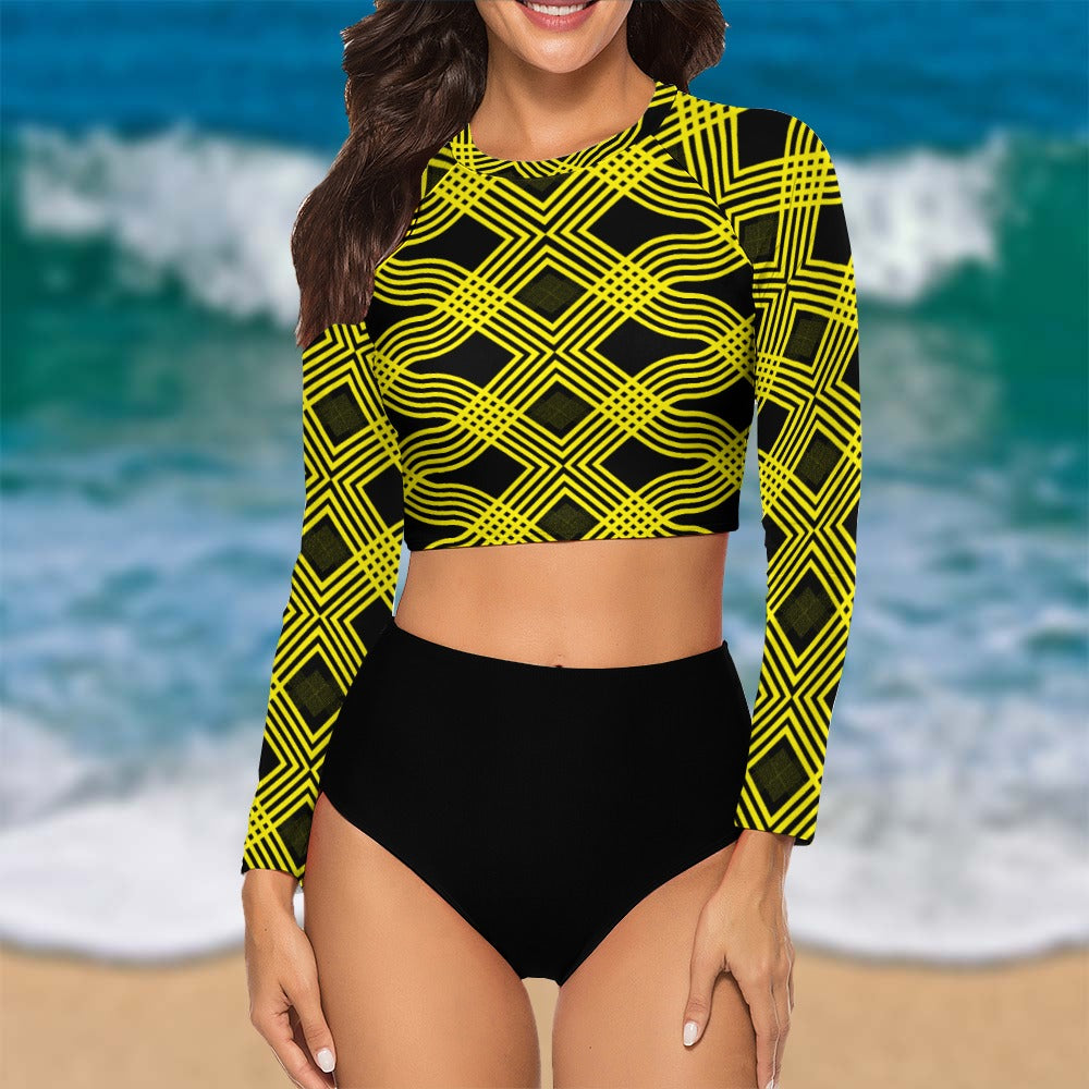 Long Sleeve Tankini-Amber Waves-Pat Sutton Designs