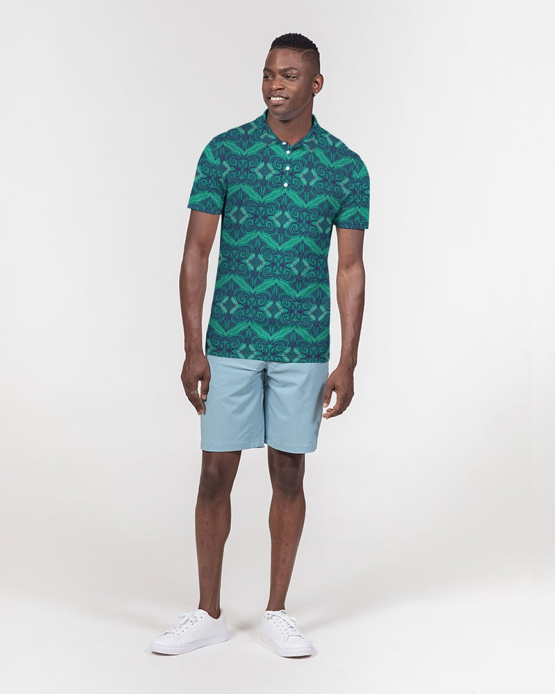 Men's Polo Shirt- Gravity Teal-Pat Sutton Designs