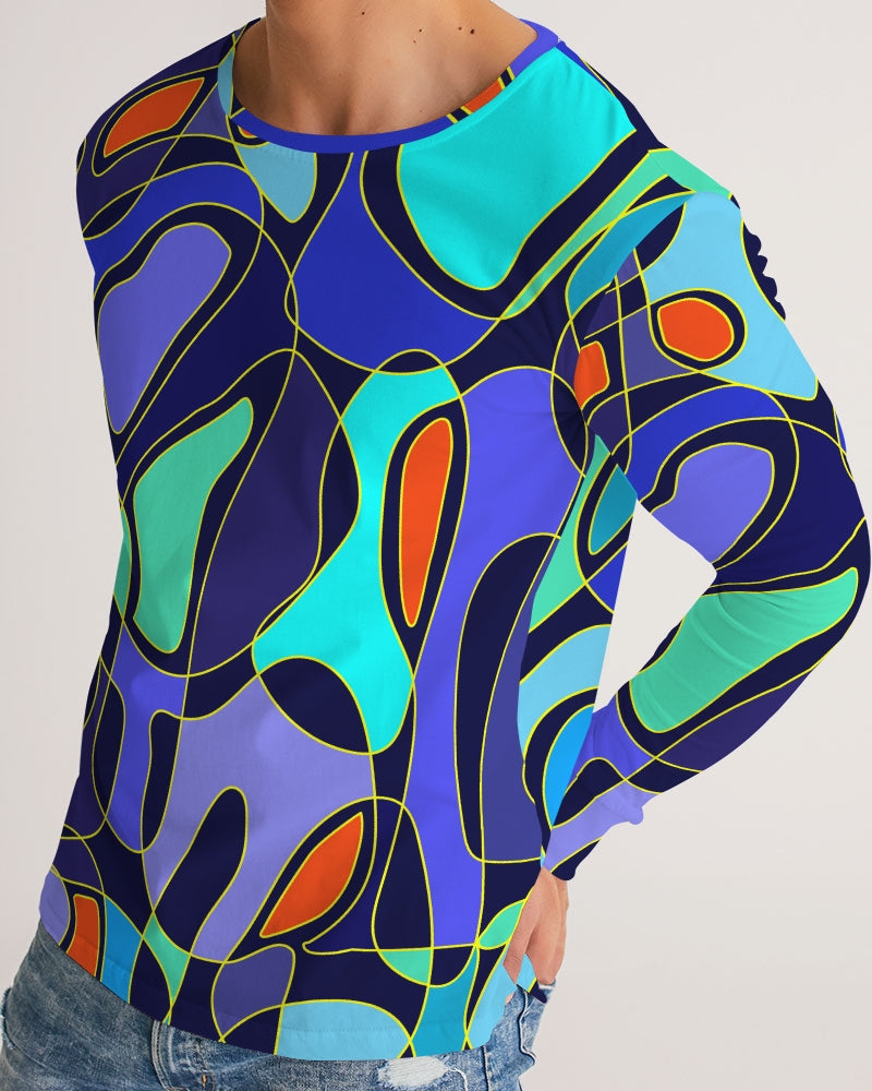 Men's Long Sleeve Tee- Blue Desire-Pat Sutton Designs
