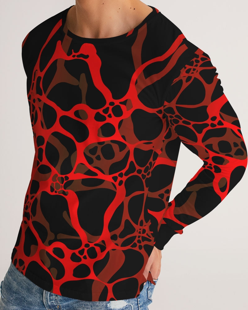 Men's Long Sleeve Tee- Flaming Red-Pat Sutton Designs