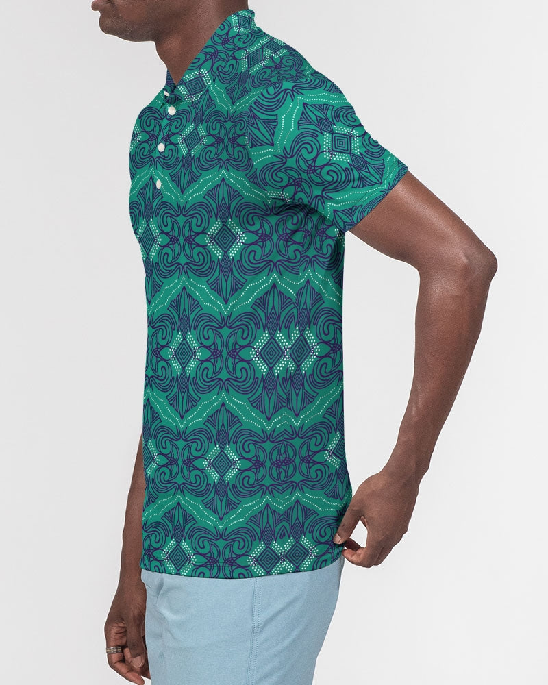 Men's Polo Shirt- Gravity Teal-Pat Sutton Designs