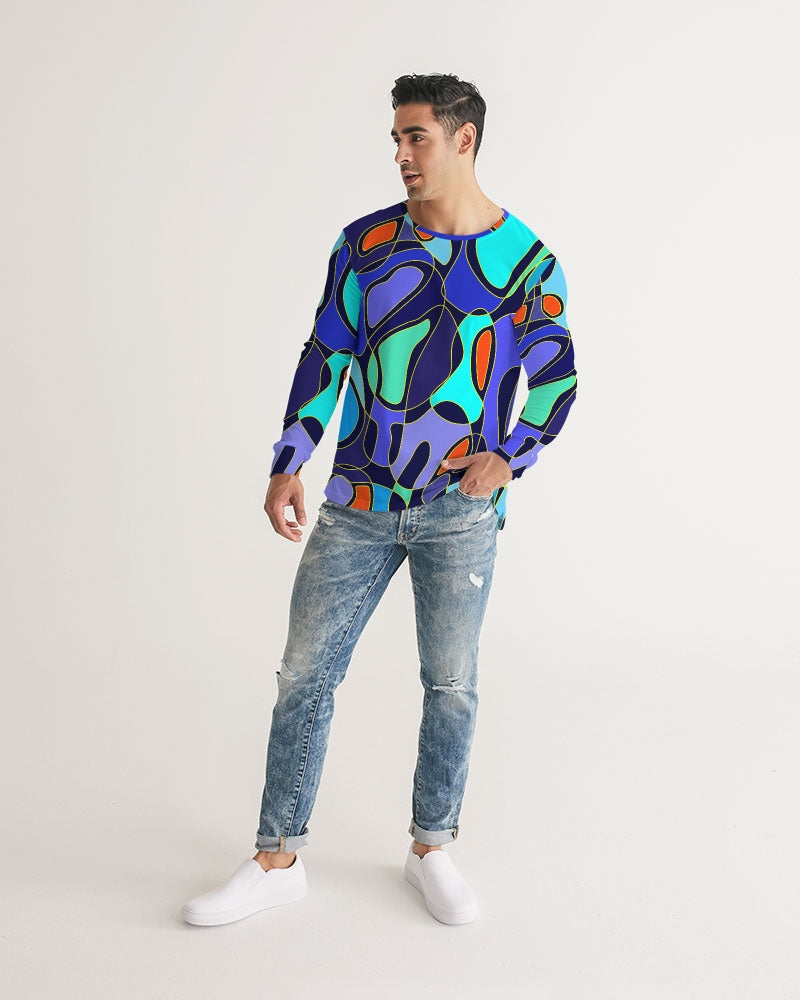 Men's Long Sleeve Tee- Blue Desire-Pat Sutton Designs