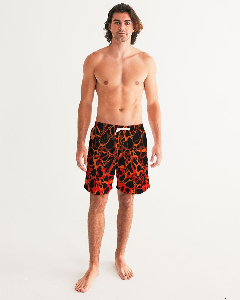 Men's Board Shorts-Red Hot-Pat Sutton Designs