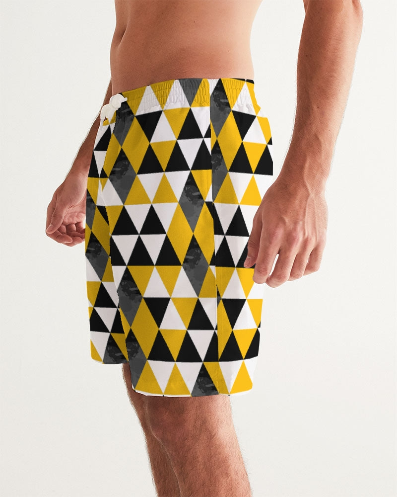 Men's Board Shorts- Lemon Pop-Pat Sutton Designs