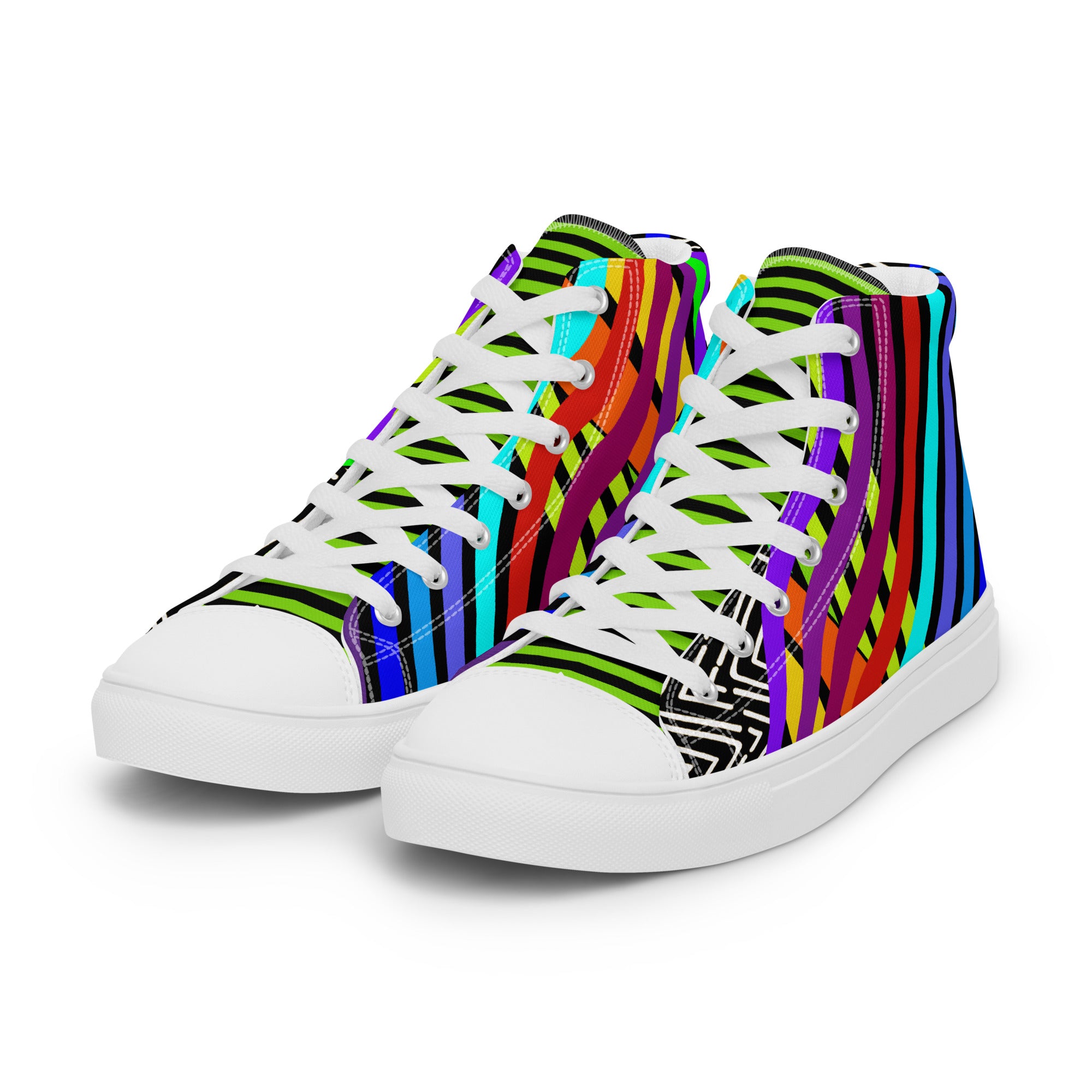 Men’s high top- Digital Butterfly (Variant)-Pat Sutton Designs