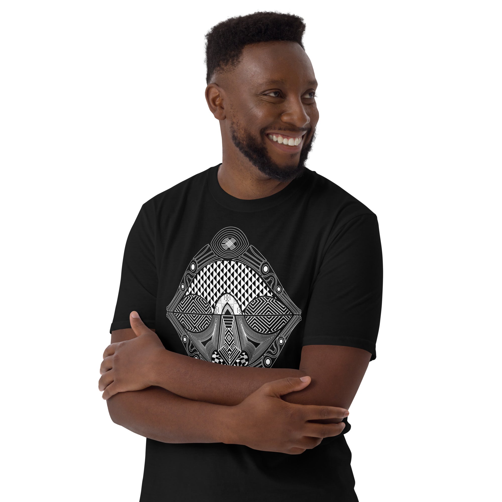 Unisex Art T-Shirt- Black & White-Pat Sutton Designs