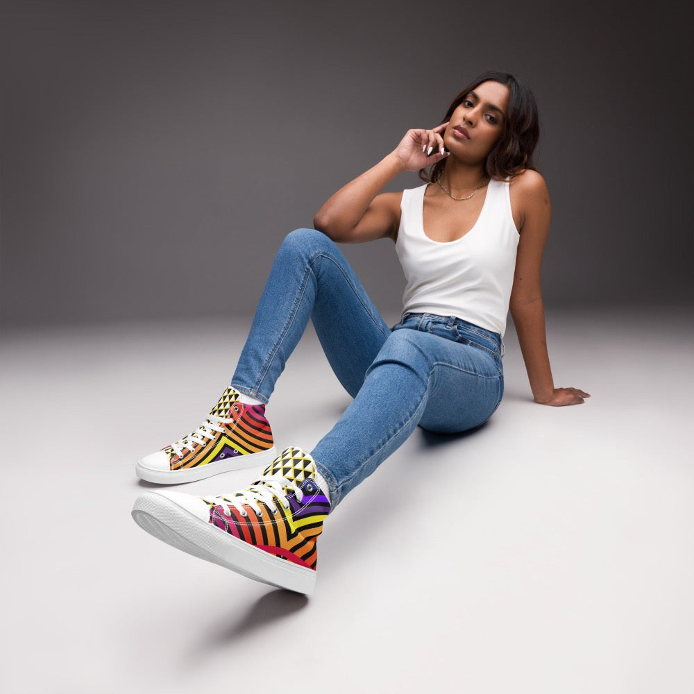 Women’s high tops- Digital Butterfly-Pat Sutton Designs