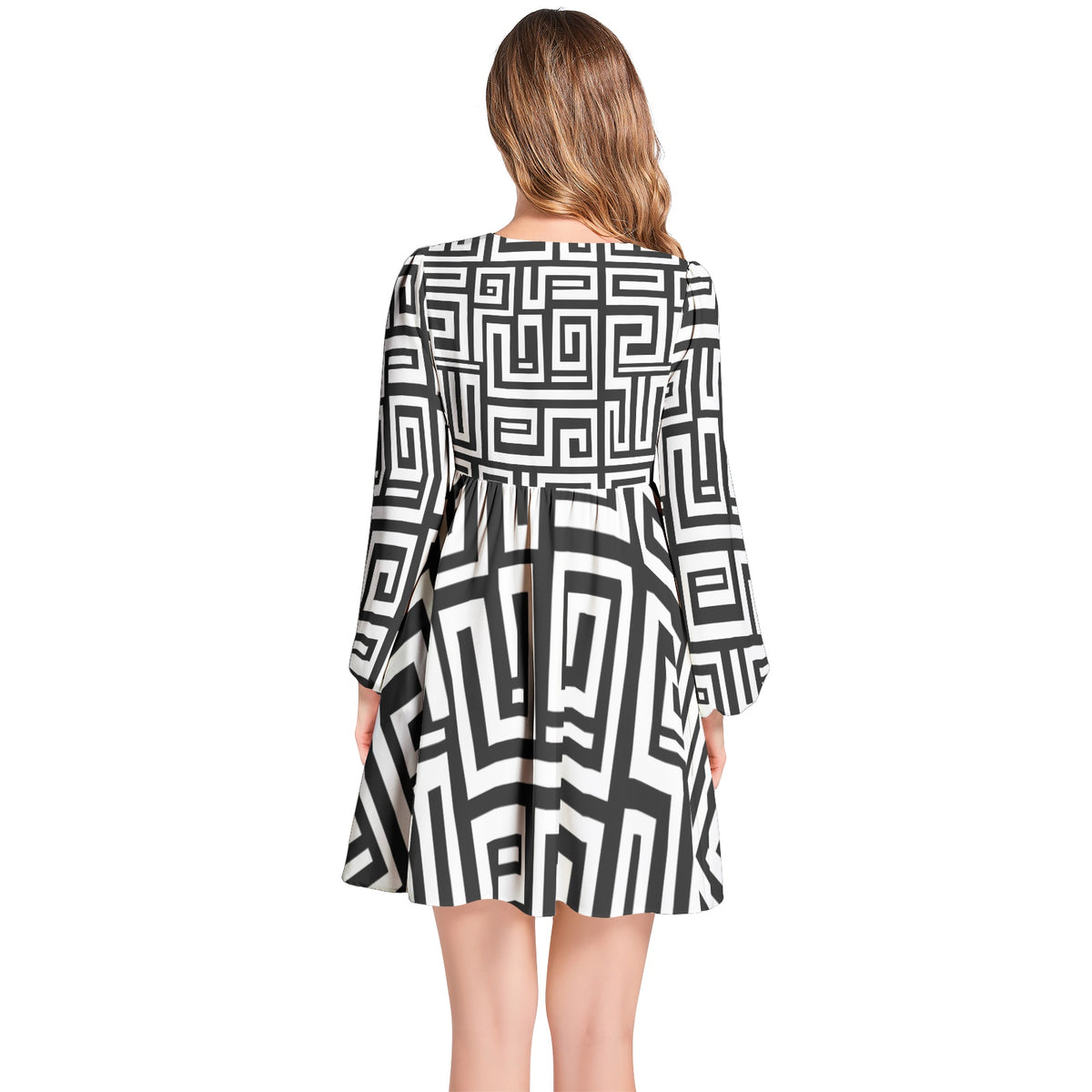 Baby Doll Dress-White Maze-Pat Sutton Designs