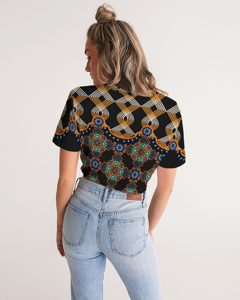 Cropped Tee- Woven Threads-Pat Sutton Designs