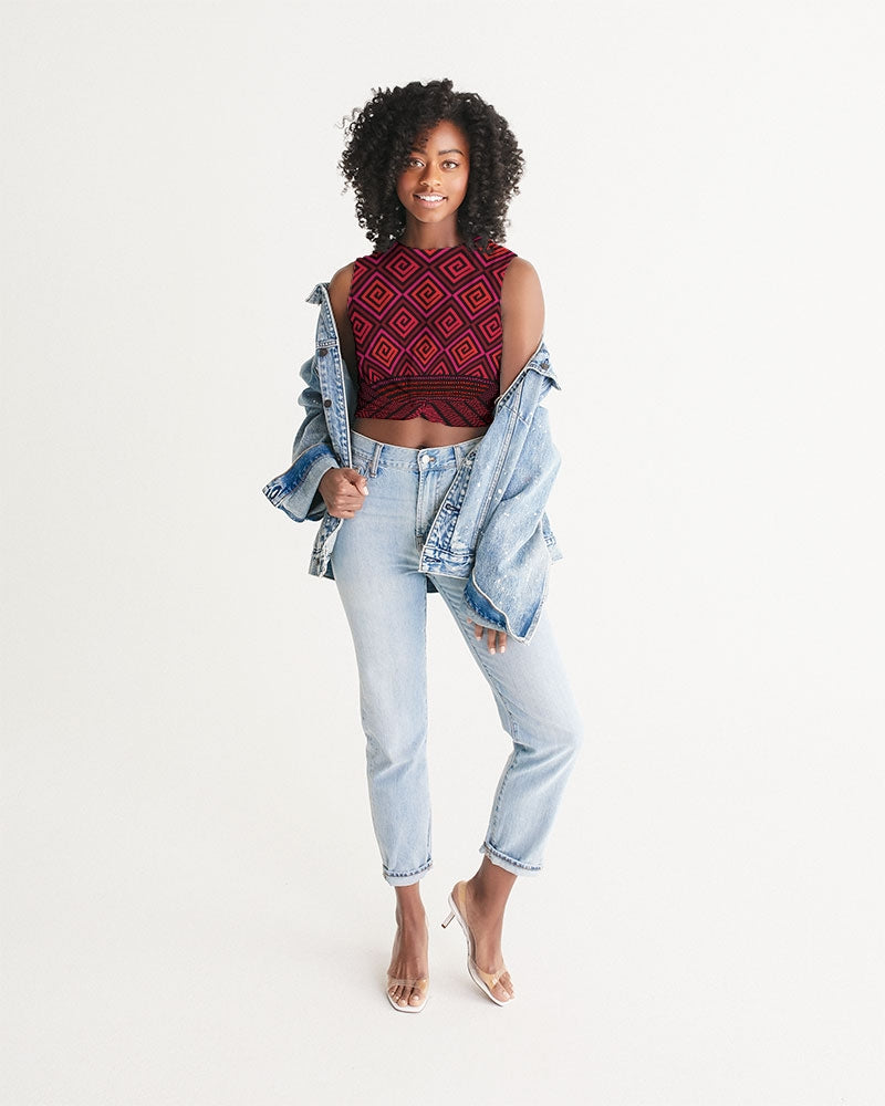 Women's Cropped Tank- Ravishing Red-Pat Sutton Designs