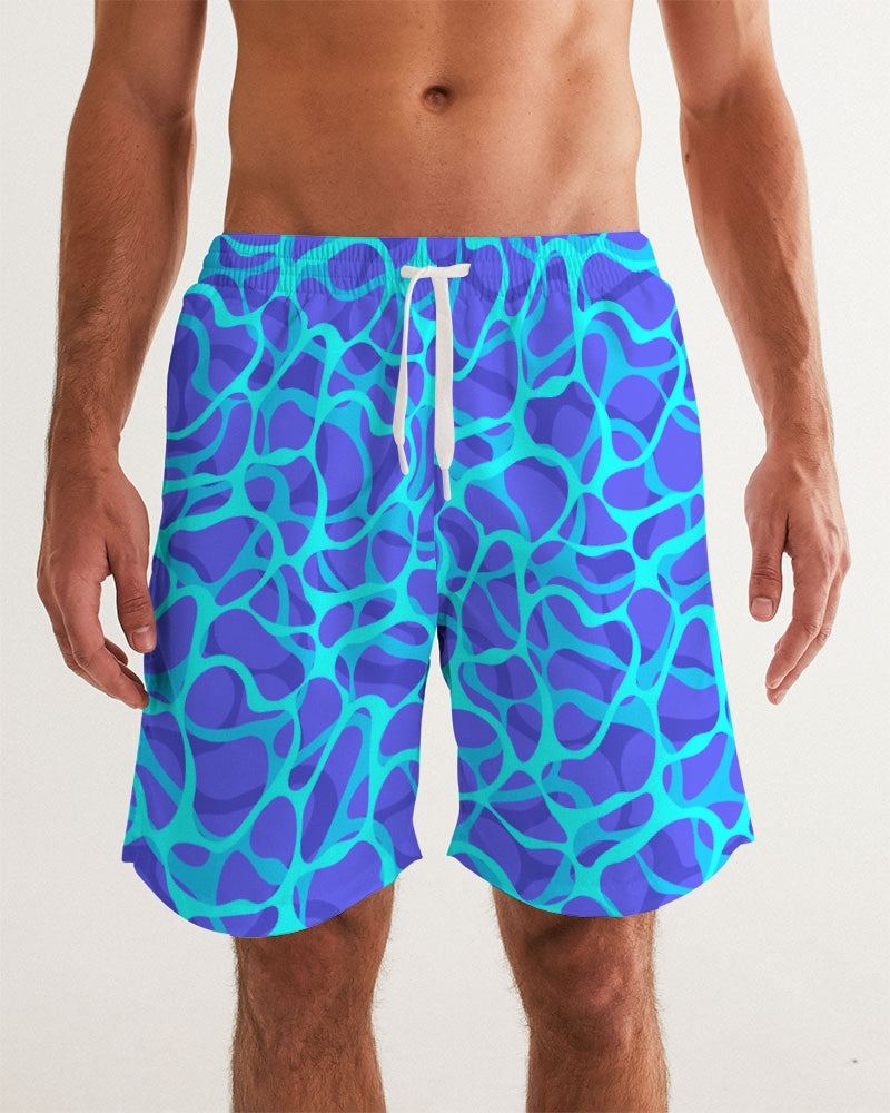 Men's Board Shorts- Teal Wave-Pat Sutton Designs