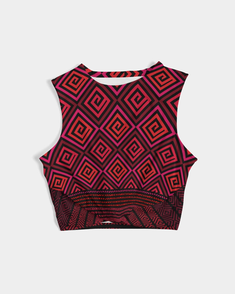Women's Cropped Tank- Ravishing Red-Pat Sutton Designs