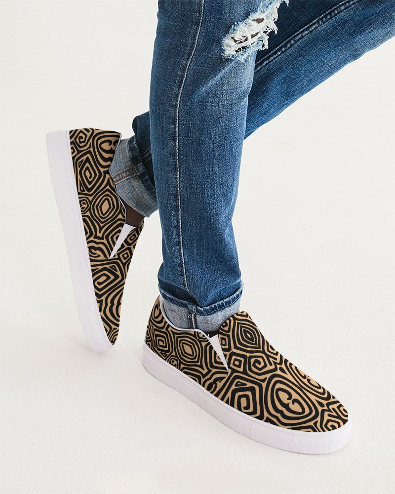 Men's Slip-On- Tan Tribal-Pat Sutton Designs