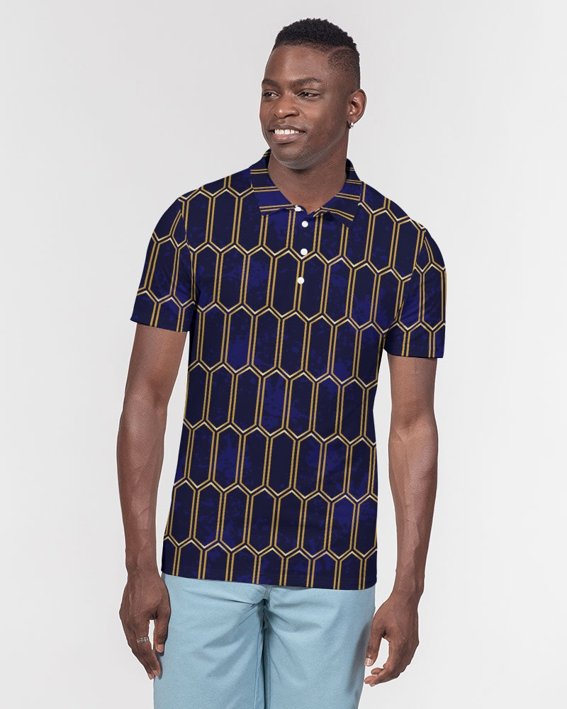 Men's Polo Shirt- Smooth Indigo-Pat Sutton Designs