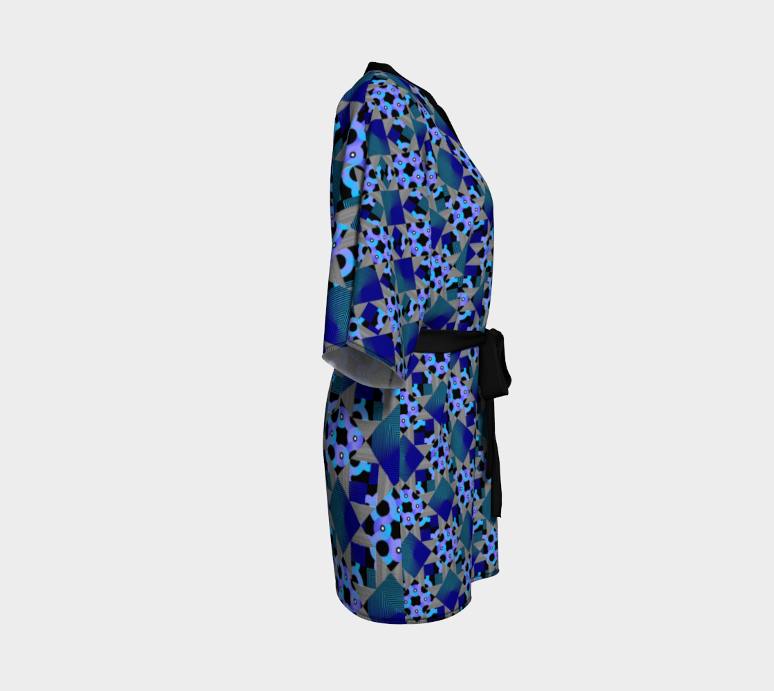 Kimono Robe- Quilted Blues-Pat Sutton Designs