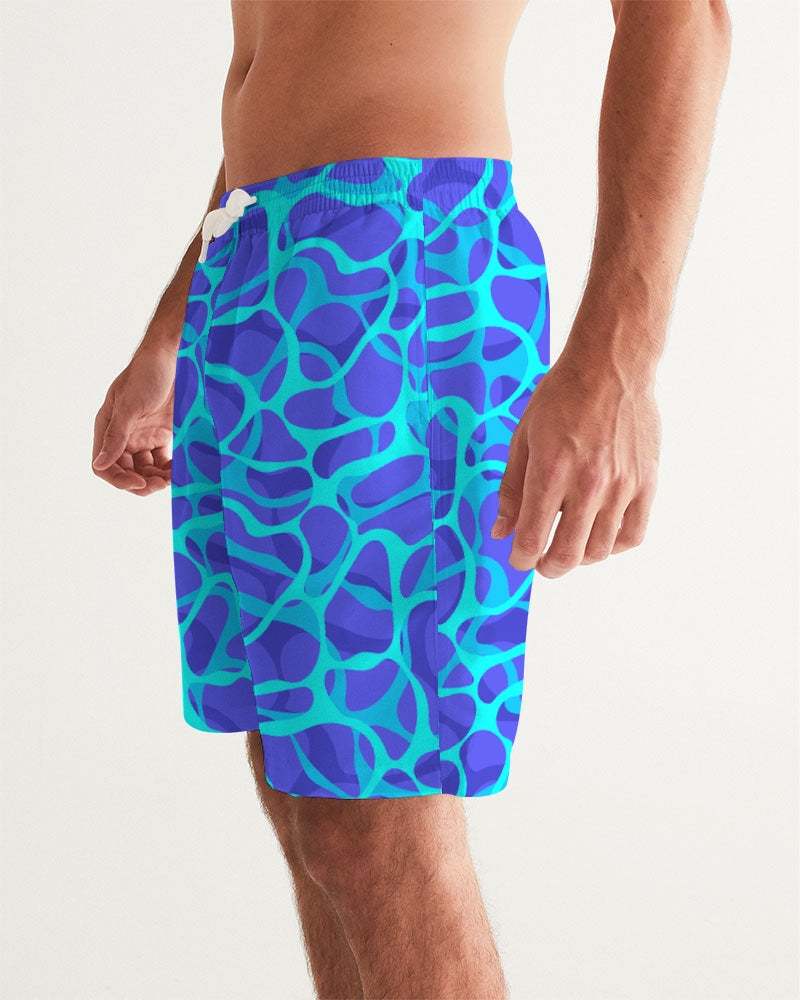 Men's Board Shorts- Teal Wave-Pat Sutton Designs