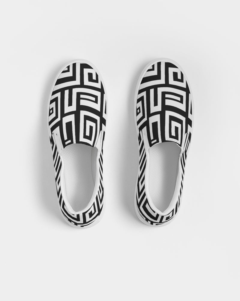 Men's Slip-Black & White Maze-Pat Sutton Designs