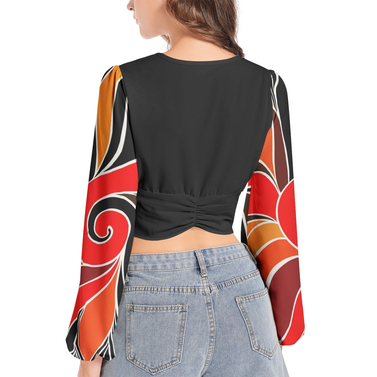 Lantern Sleeve Crop Top-Essence-Pat Sutton Designs