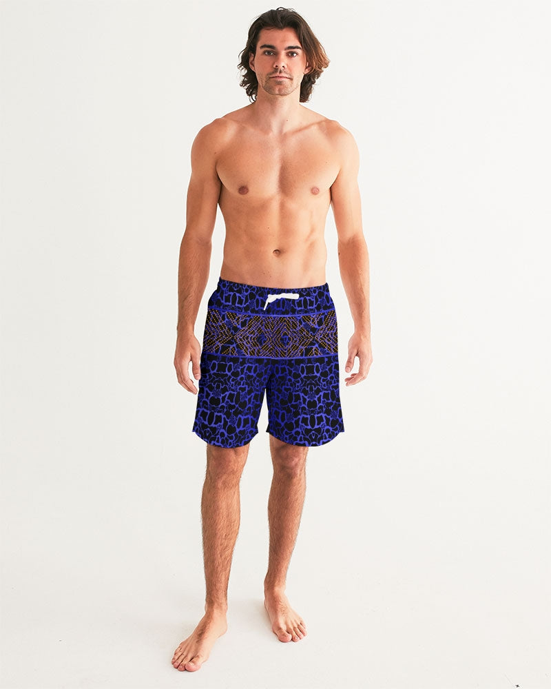 Men's Board Shorts -Deep Blue Wave-Pat Sutton Designs