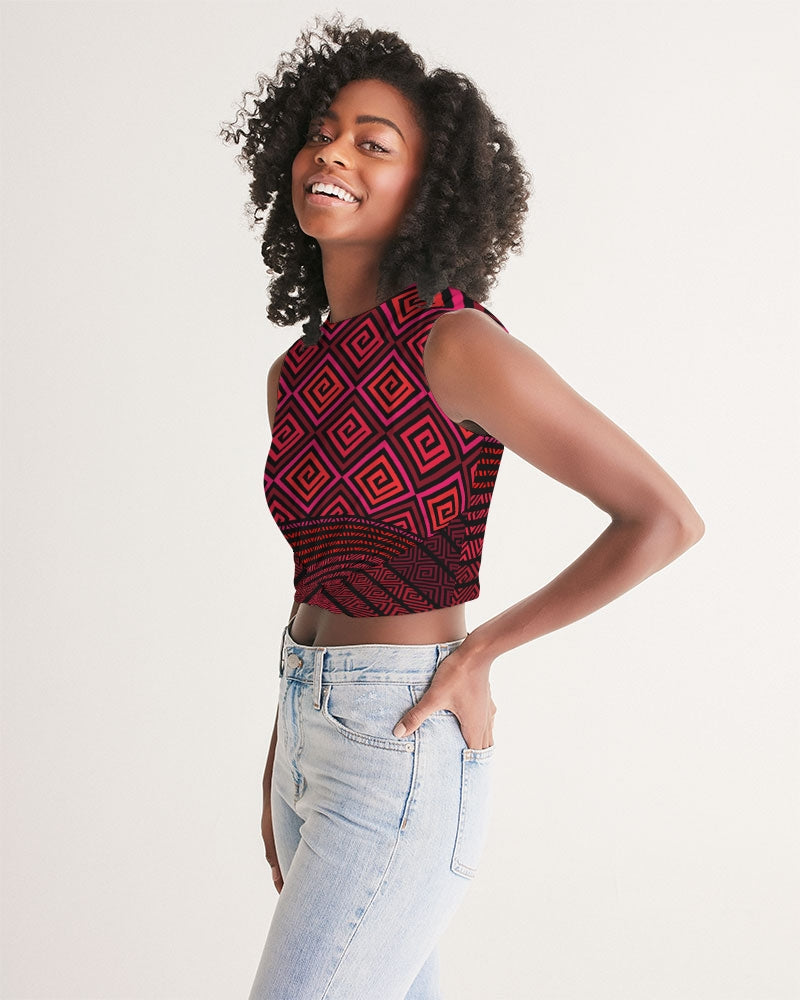 Women's Cropped Tank- Ravishing Red-Pat Sutton Designs