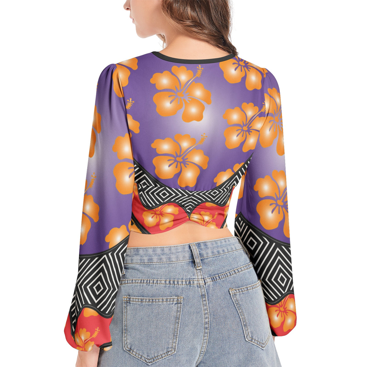 Lantern Sleeve Crop Top- Elite-Pat Sutton Designs