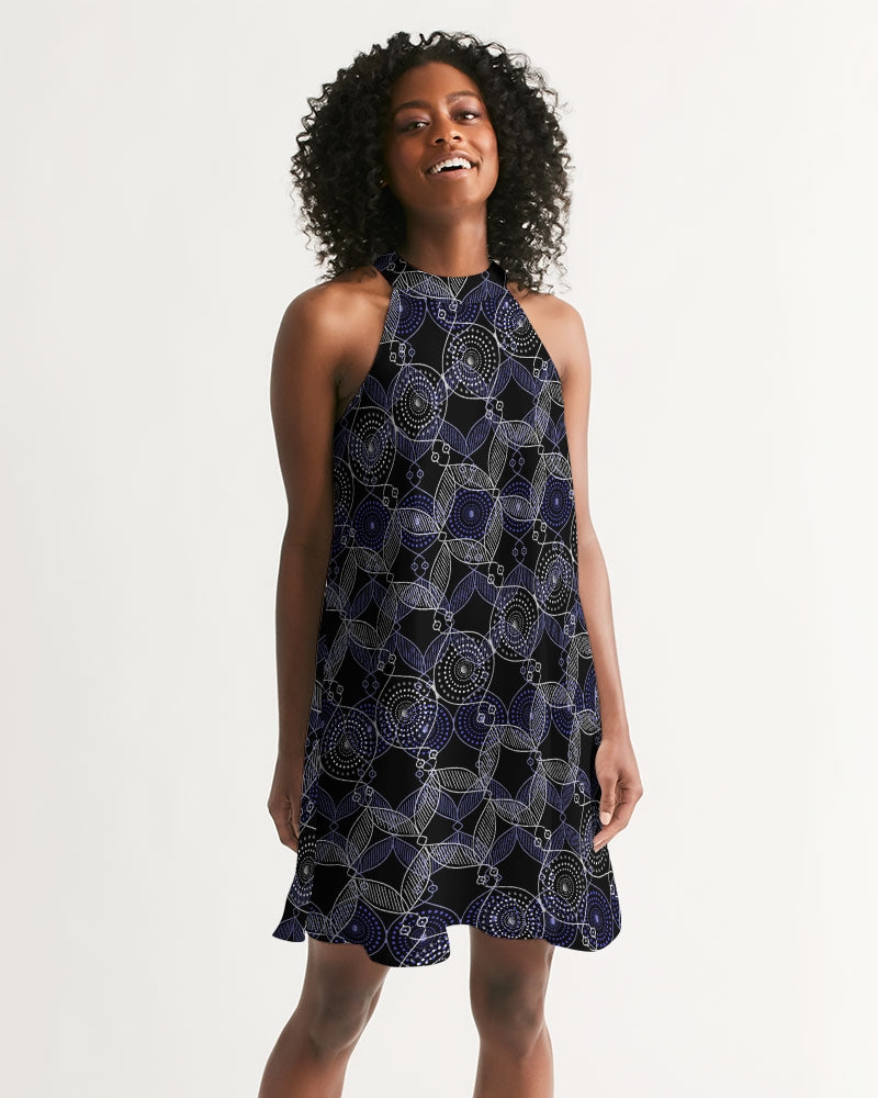 Women's Halter Dress- Midnight Eclipse