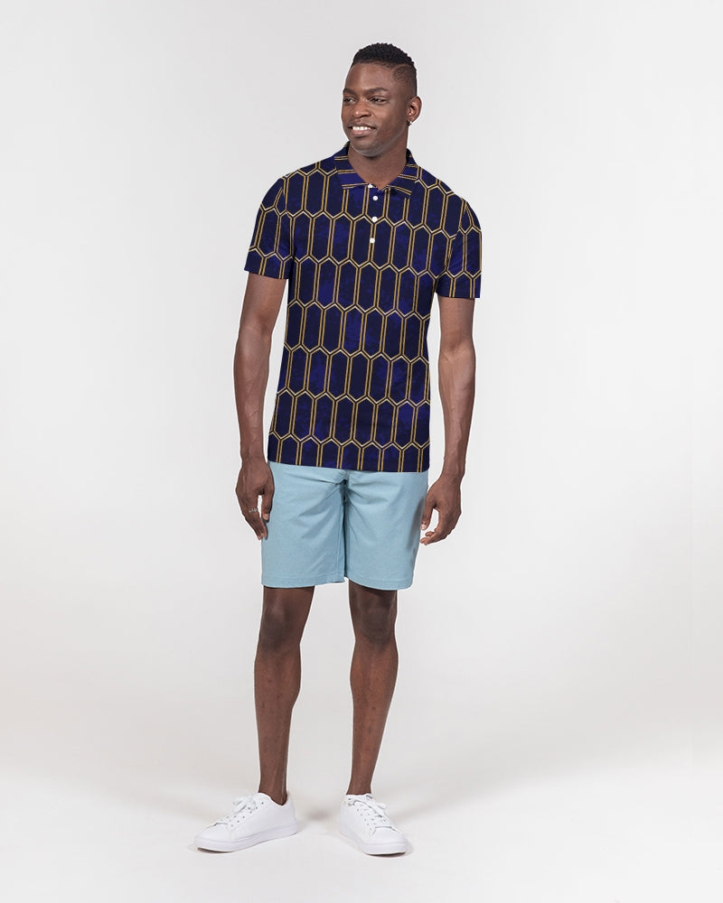 Men's Polo Shirt- Smooth Indigo-Pat Sutton Designs
