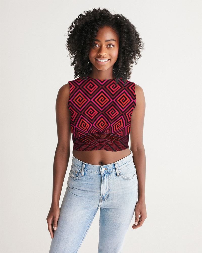 Women's Cropped Tank- Ravishing Red-Pat Sutton Designs