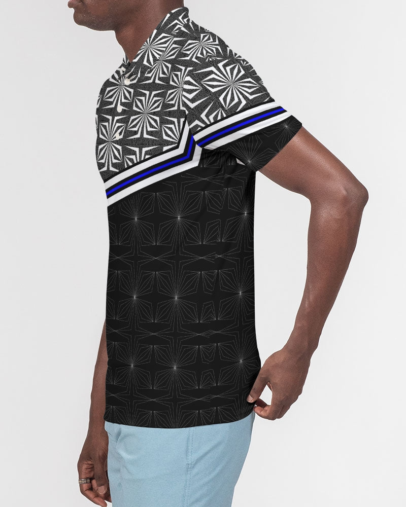 Men's Polo Shirt- White Spider-Pat Sutton Designs