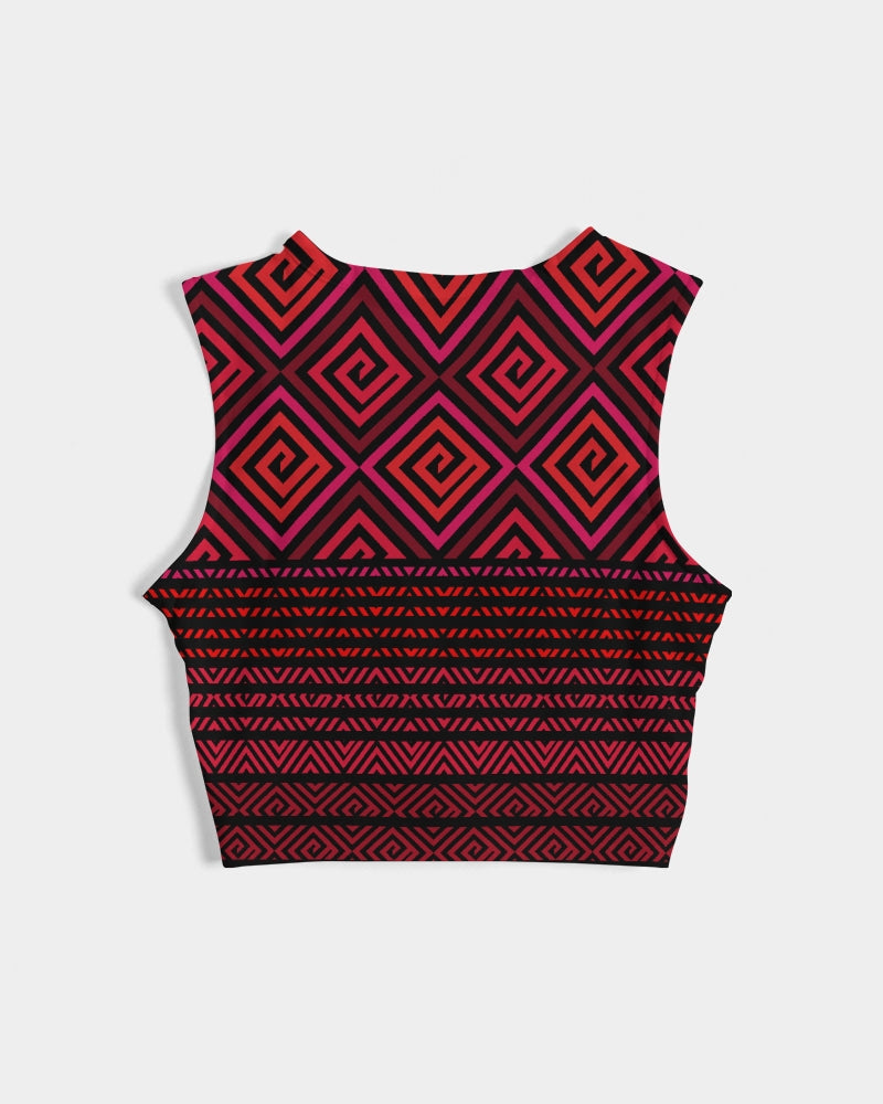 Women's Cropped Tank- Ravishing Red-Pat Sutton Designs
