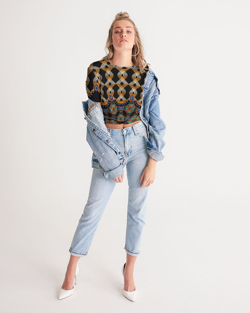 Cropped Tee- Woven Threads-Pat Sutton Designs