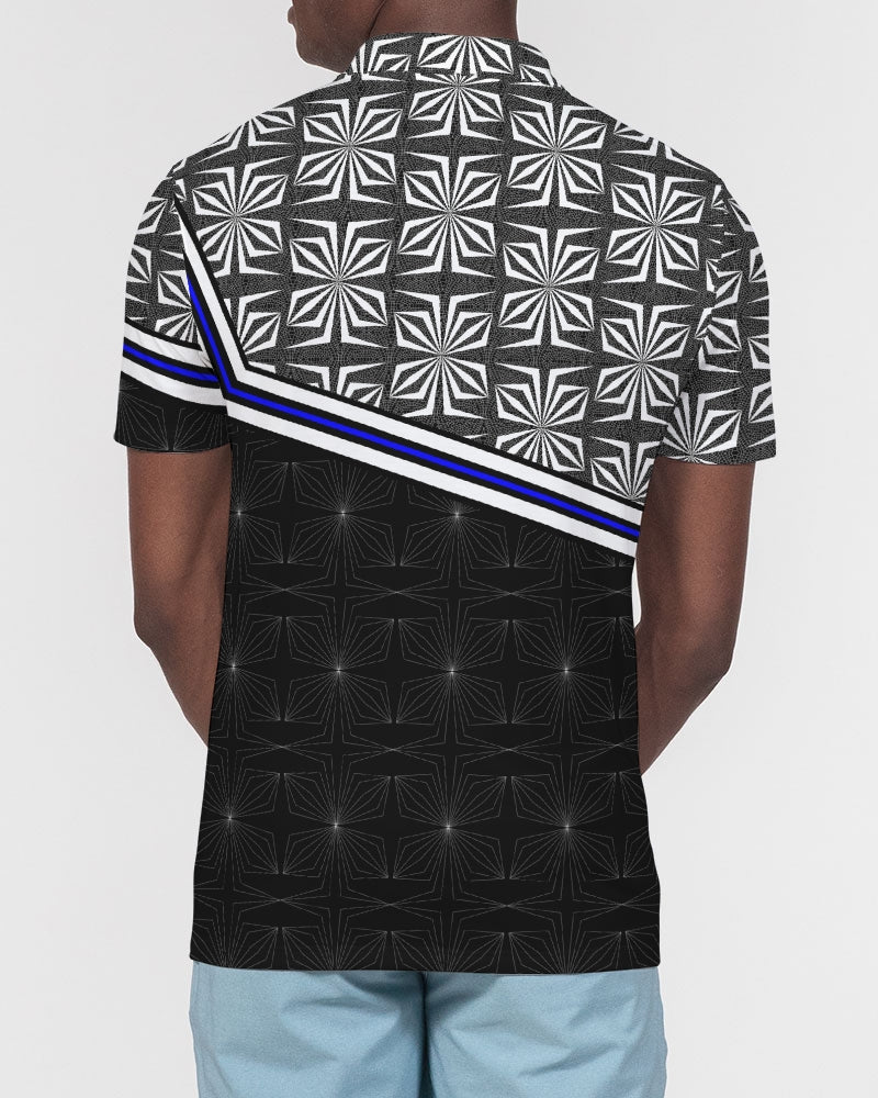 Men's Polo Shirt- White Spider-Pat Sutton Designs