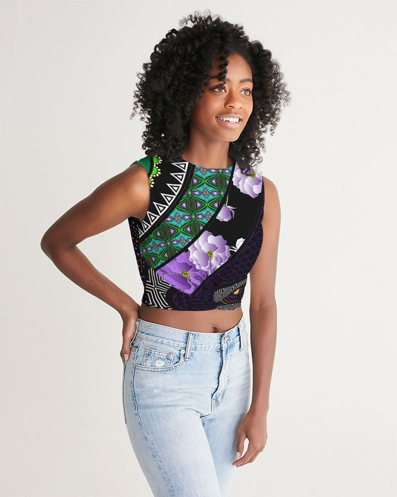 Women's Cropped Tank- Adorned-Pat Sutton Designs