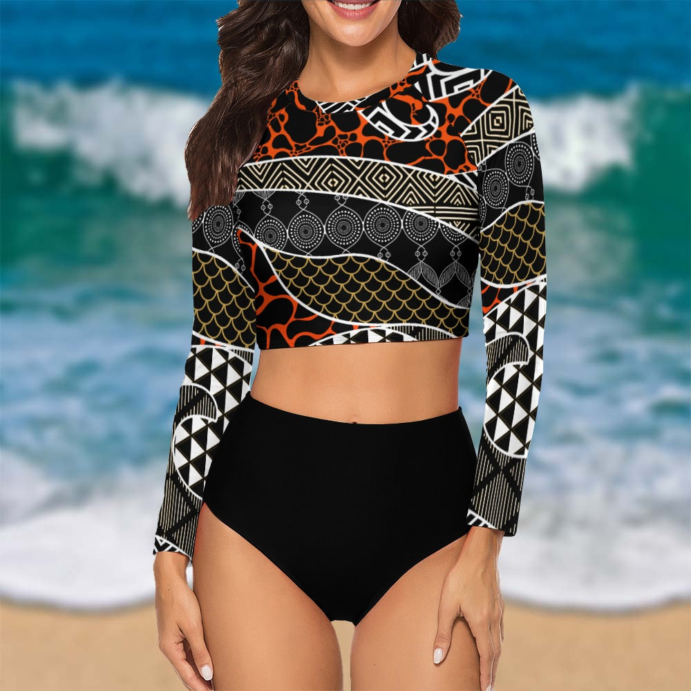 Long Sleeve Tankini- African Queen-Pat Sutton Designs