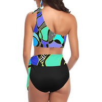 One Shoulder Tankini- Blu Desire-Pat Sutton Designs